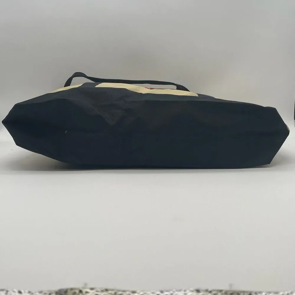 NWT San Francisco Skyline Tote Bag Unisex Large‎ Cream Black Embroidered Lanza